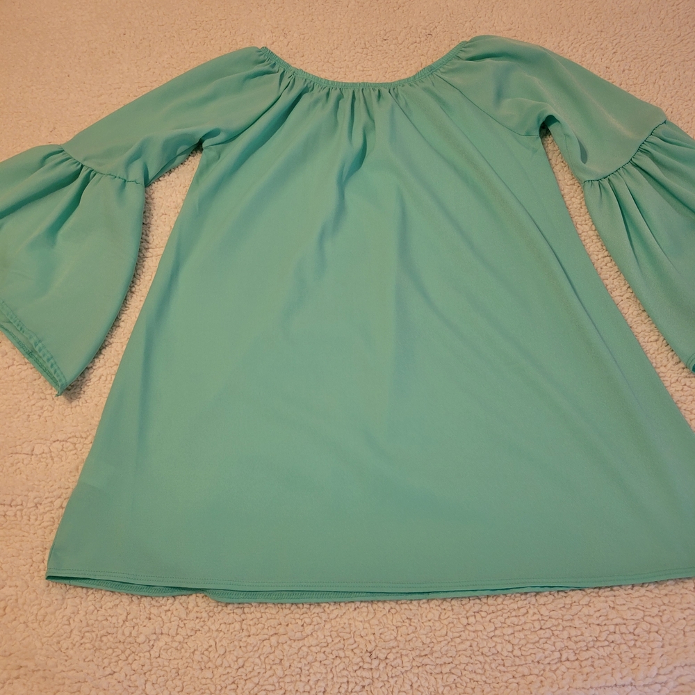 Elegant Mint Green-Blue Off Shoulder Above Knee Women's Dress